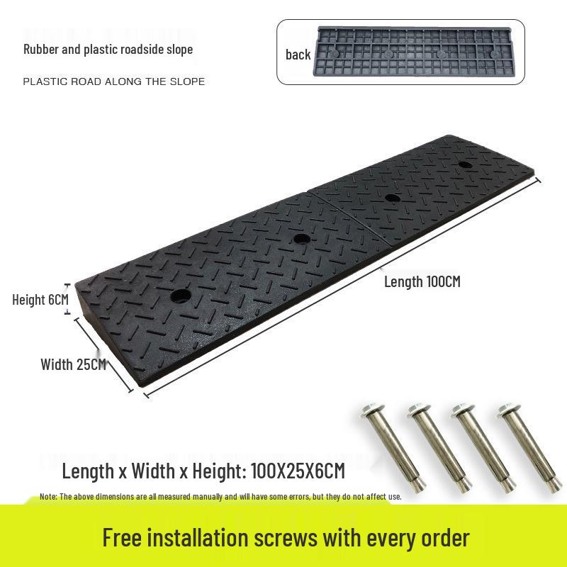 Portable Rubber-Plastic Curb Ramp Mat for Car