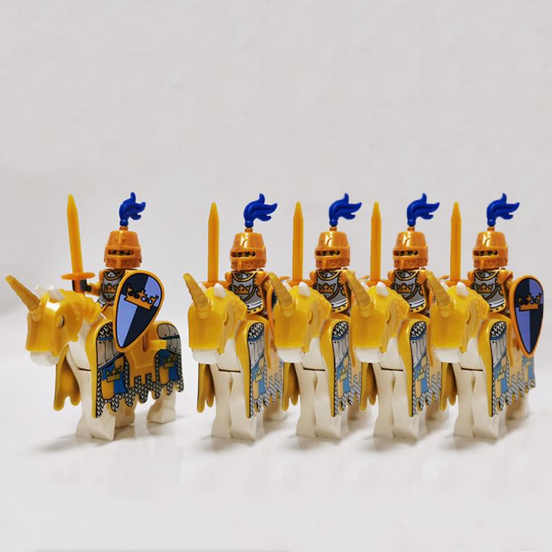 5 Sets Mittelalterliche Burg Ritter Dunkler Sauron Schlacht Fünf Heere König von Rohan Römischer Soldat mit Pferdefigur Bausteine Kinderspielzeug