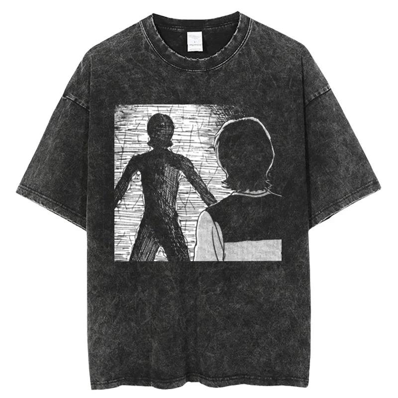 

Junji Ito Tomie Horror Manga Vintage Washed Oversized T-Shirt | Unisex Horror Anime Streetwear Tee L золотий
