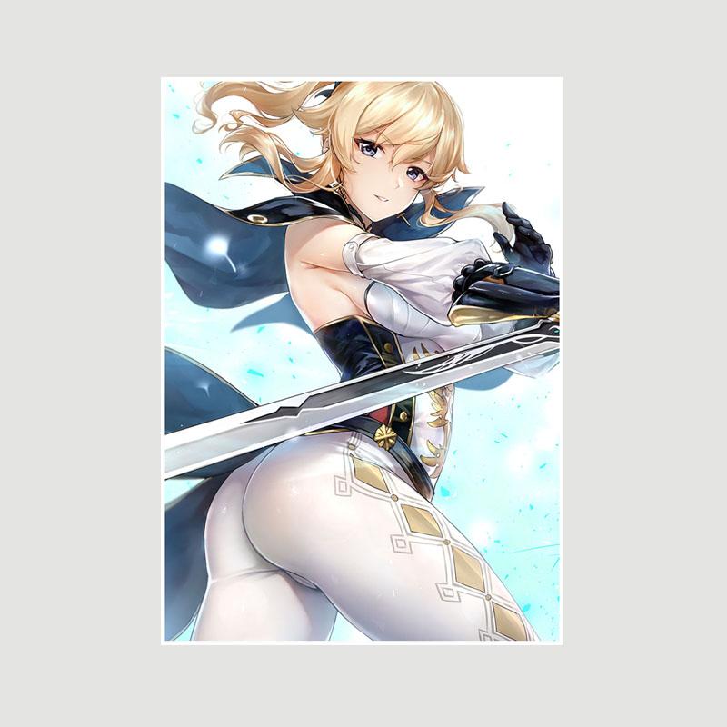 Genshin Impact Series Posters White Paper Anime Girl Poster Mural Home Decor Study Bedroom Bar Cafe Decoration Painting Wall Art Prints