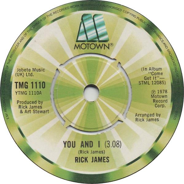 

7inch Record RICK JAMES - You And I TMG1110 Motown 1978 UK Soul/Funk Used