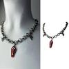 Gothic Choker Coffin Cross Pendant Necklace Sweet Cool Collar Necklace Jewelry