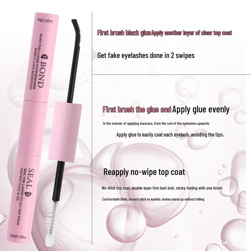 Double-Ended Quick-Dry Pom-Pom Mascara: Frosted Finish, Gentle & Waterproof Formula.