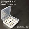 21Pcs-with Flies Box Fly Fishing Flies Artificial Wet Flies Bait for Fishing Trout/Perch Fishing Lure Artificial Nymph Bait Fishing Bait Hook Size #10