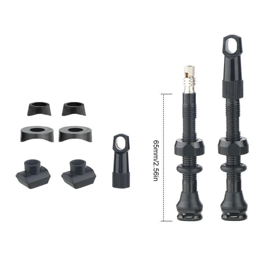 Bike Tire Valve Stem Tubeless Valve Core with Square Base and Washers Wheel Parts for Child Cyclist Sooter Outdoor Men Dirt