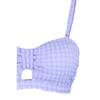 Gingham-strukturiertes, trägerloses Bikinioberteil mit Ausschnitten und Fenstern Tbess22bu0068
