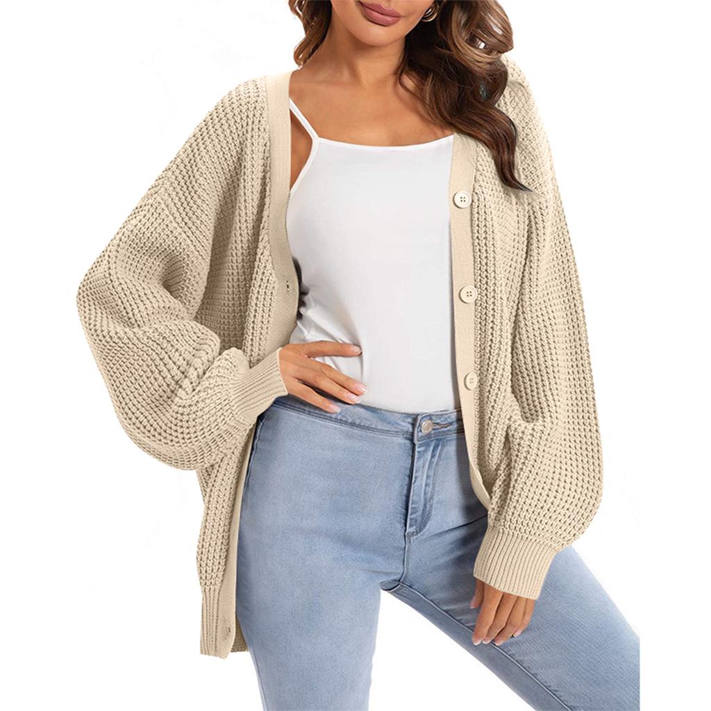 Women's Cardigan Sweater Button-Down Long Sleeve Oversized Knit Cardigans