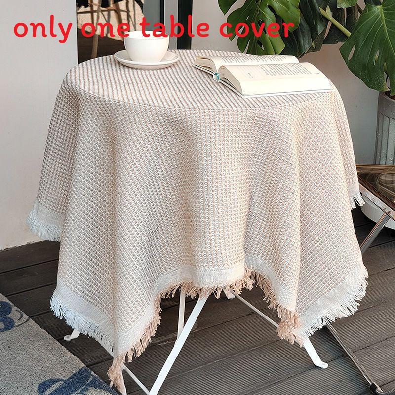 

Nordic Waffle Weave Tablecloth With Thick Cotton Fabric For Home Dining Decor 90x90 хакі