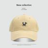 Retro baseball cap female face small versatile letter embroidery soft top cap male summer shade