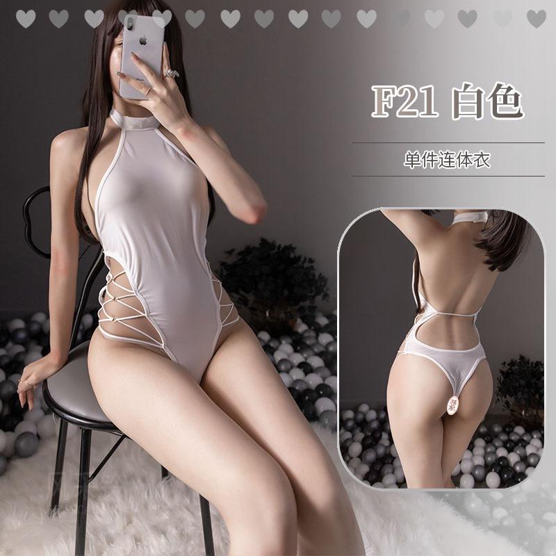 Open crotch free sex underwear sexy one-piece hollow tight body open file free perspective temptation hollow pajamas