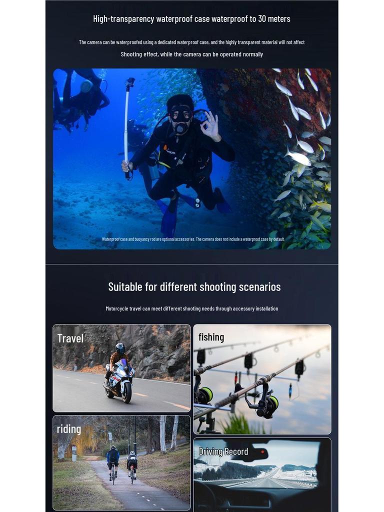 G10 4K HD Motorcycle Helmet Dash Cam with Thumb Control