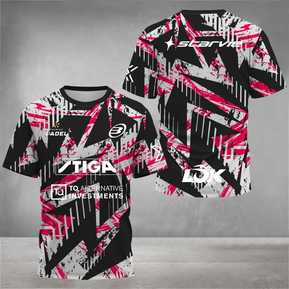 

Падель Джерси Дышащая Быстросохнущая Теннисная Футболка с Коротким Рукавом Большая Мужская Спортивная Фитнес Топ Свободная Влагоотводящая Повседневная Рубашка L