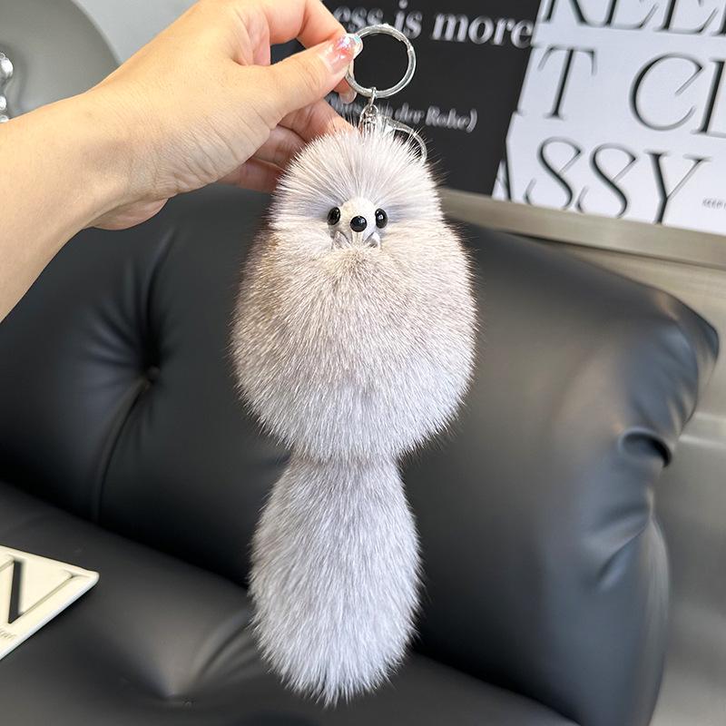 Cute Plush Fox Fur Keychain - Baby Fox Pendant & Cartoon Doll Bag Charm