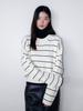 Aenhacheu Stripe Round Knit Ivory