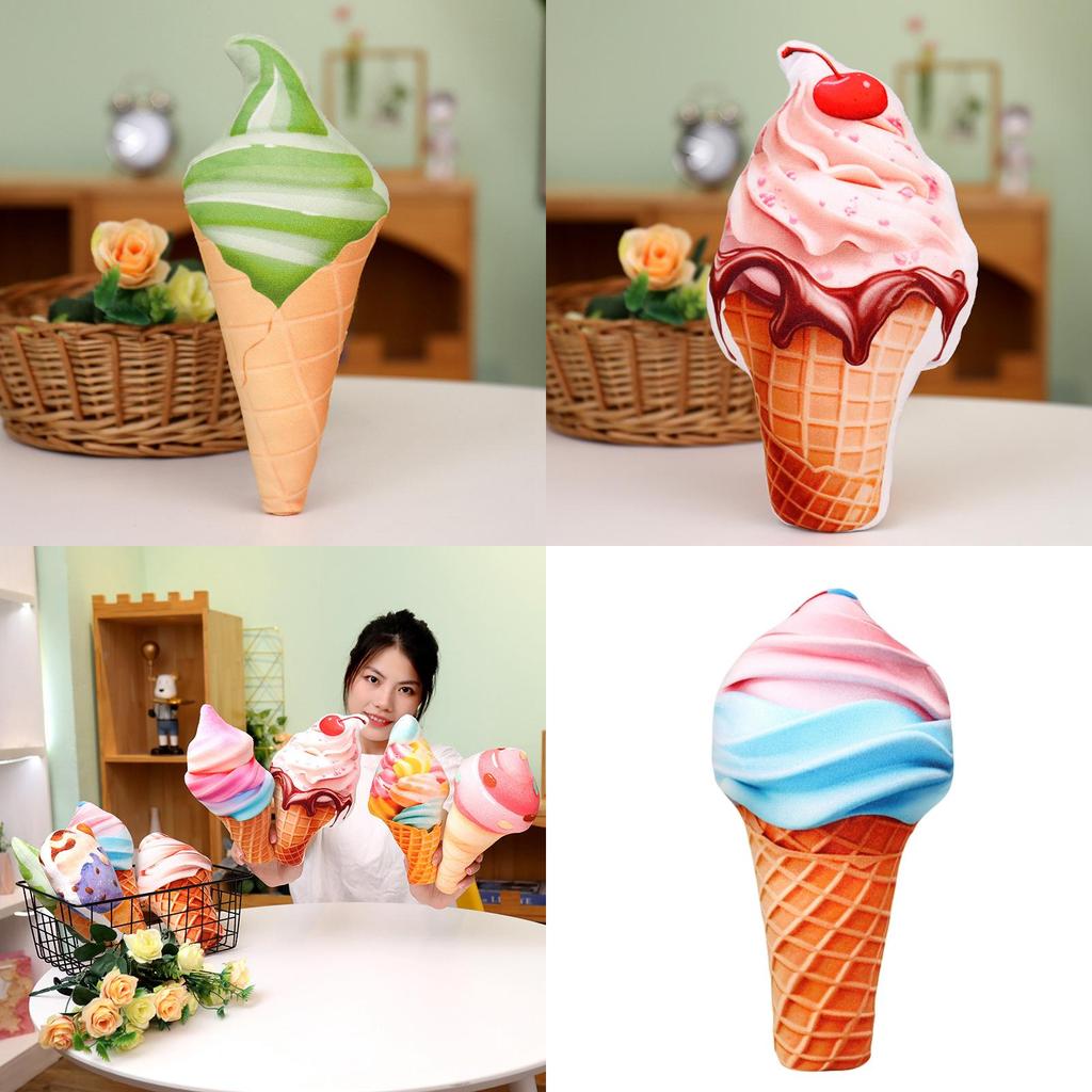 Ice Cream Plush Toy Pillow Soft And Fluffy Perfect Gift For Ice Cream Lovers Colorful And Cute Design