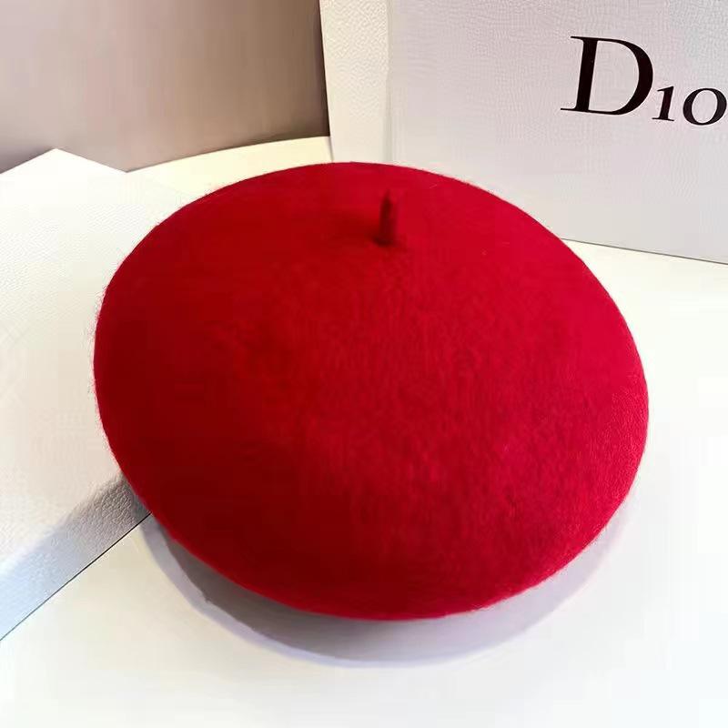 Boina de Lana 3D Engrosada: Sombrero Estilo Retro que Favorece el Rostro para Otoño/Invierno