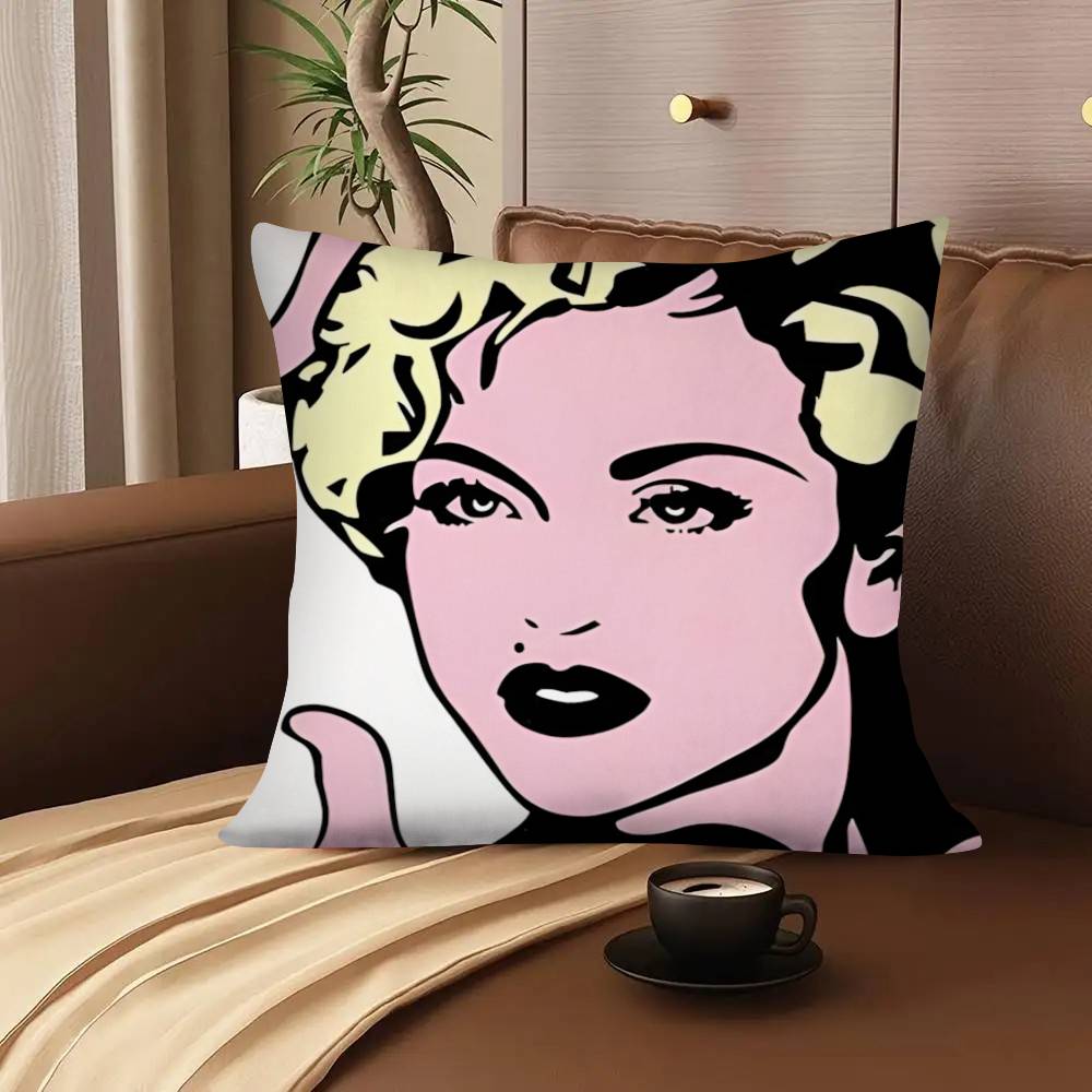 1Pc American Female Singer M-Madonna Pillow Case Fashion Square Pillowcase Bedroom Sofa Room Ins Decoration Leisure