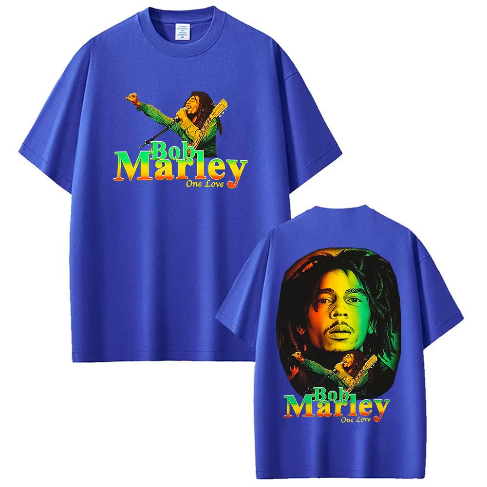 Rapper Bob Marley One Love Tour 2025 Graphic T Shirt Mens Vintage Hip Hop Short Sleeve Tshirts 100 Cotton Tshirt Streetwear