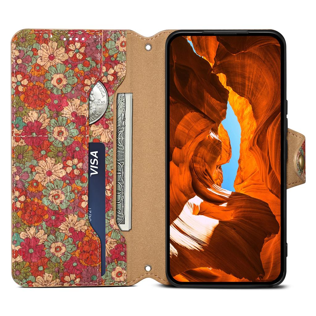 Pro Google Pixel 6a Peněženkové pouzdro Vzorový potisk Kožené pouzdro na telefon se stojánkem