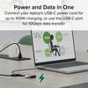 Plugable Hub with 100W 4K 60Hz HDMI Thunderbolt Compatible USB-C 4-in-1 Multi-Port Pass-Through Charging, Port, Windows, Mac, Chromebook,