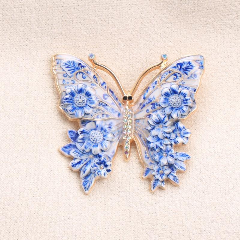 1Pcs Colorful Beautiful Insects Brooch Vintage Big Flower Butterfly Brooches For Women'S Clothes Pins Gifts