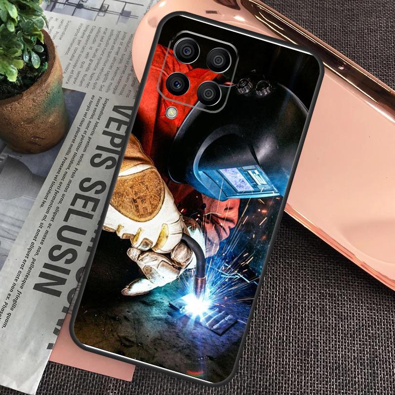 Welder Welding Hot Metal Worker Case For Samsung Galaxy M15 M55 M13 M23 M33 M53 M31 M51 M14 M34 M54 M20 M30s M12 M32 M52