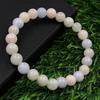 8mm Natürlicher Multi Morganit Edelstein Runde Perlen Schmuck Handgefertigt Hübsch Mehrfarbiger Morganit/Perlen Armband 7,5" Als Glücksbringer Geschenk RBB-96