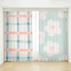 Bedroom Curtain Cartoon Green Simple Creative Flower Art Girl Children's Room Study Bay Window Curtain High Shading 2 Pcs New