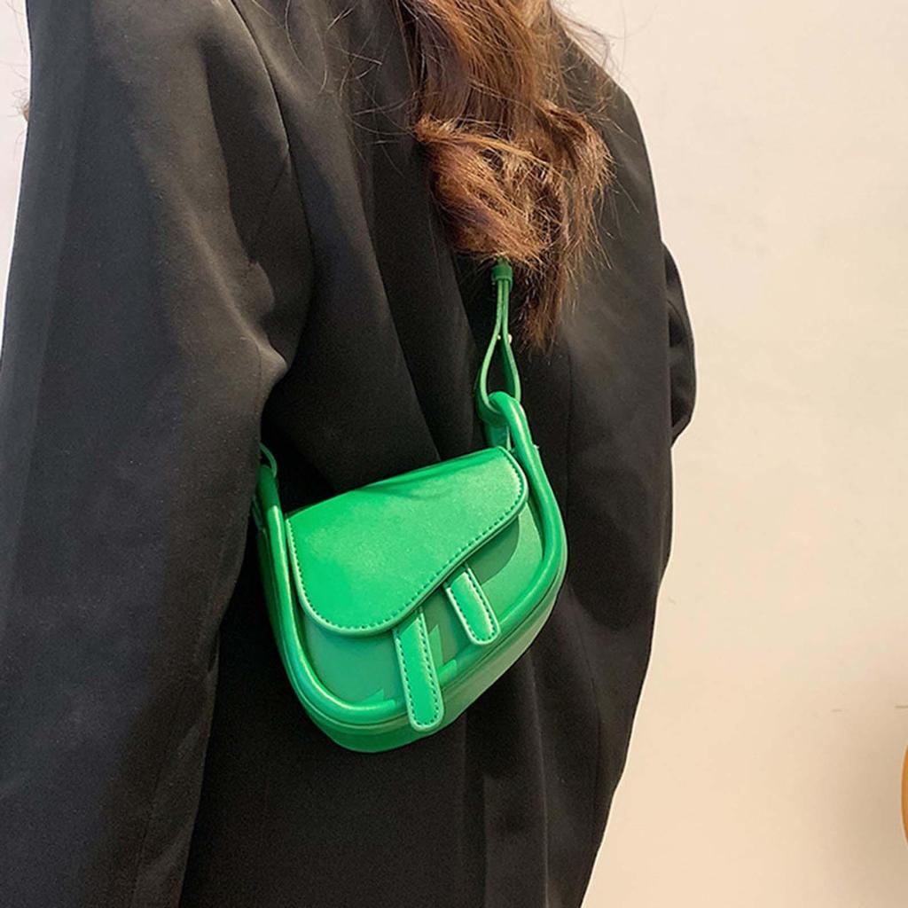Female Woman Casual Shoulder Bag PU Leather for Shopping Dating, Commuting Green