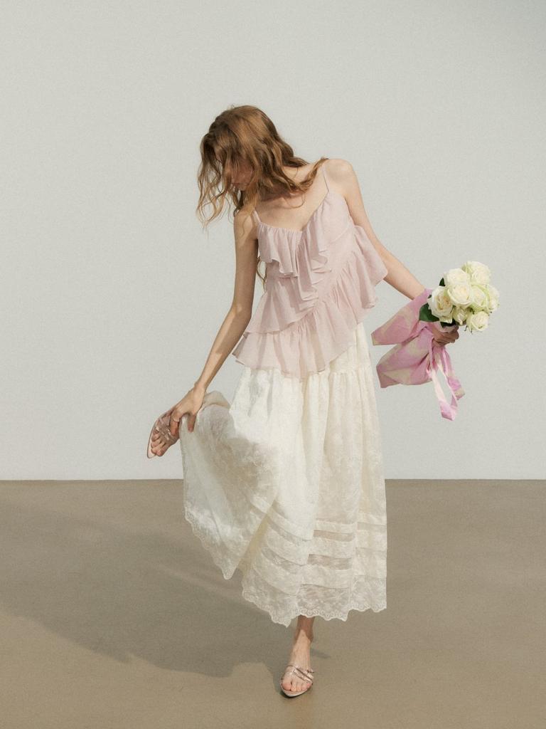 Sinseuden Erna Embroidered Long Skirt