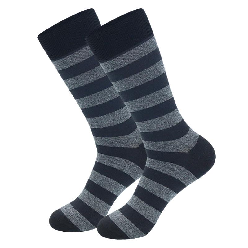 

Men s Striped High-Waist Over-the-Knee Socks - Combed Cotton, Plus Size, Mid-Calf, Streetwear Style, Suitable for All Seasons One size fits all 43-49 shoe size
