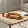 Serving Tray with Handles Natural Rattan Woven Basket Rustic