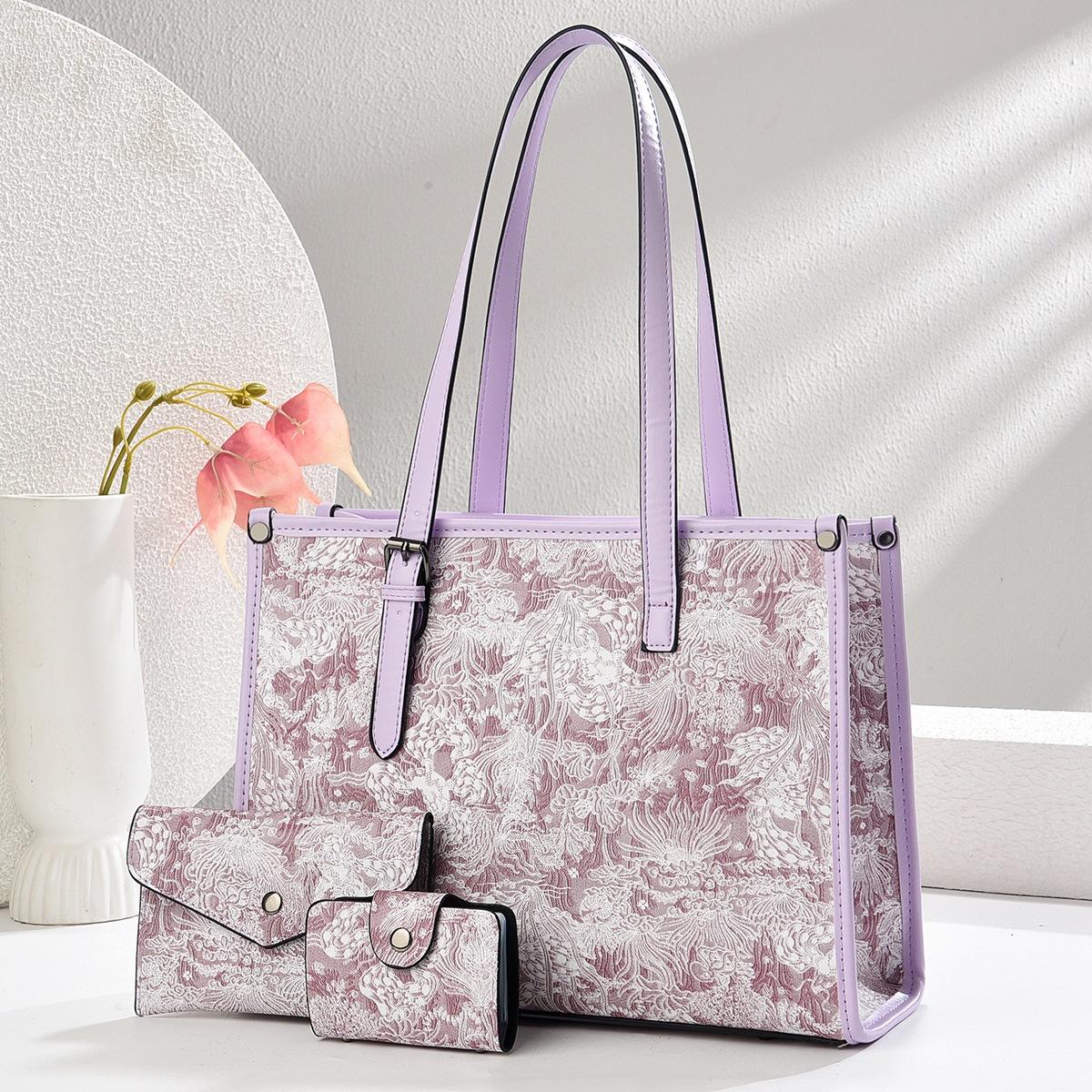 

Handbags For Women Top-Handle Bags PU Leather Vintage Lady Clutch Purse Shoulder Satchel Tote For Work Commuting Travel фиолетовый