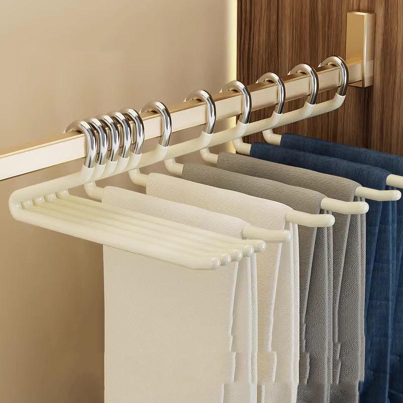 5/10PCS Stainless Steel Pants Hanger Non-slip Pants Rack Household Non-trace Hanging Pants Clip Special Hanger Storage Device