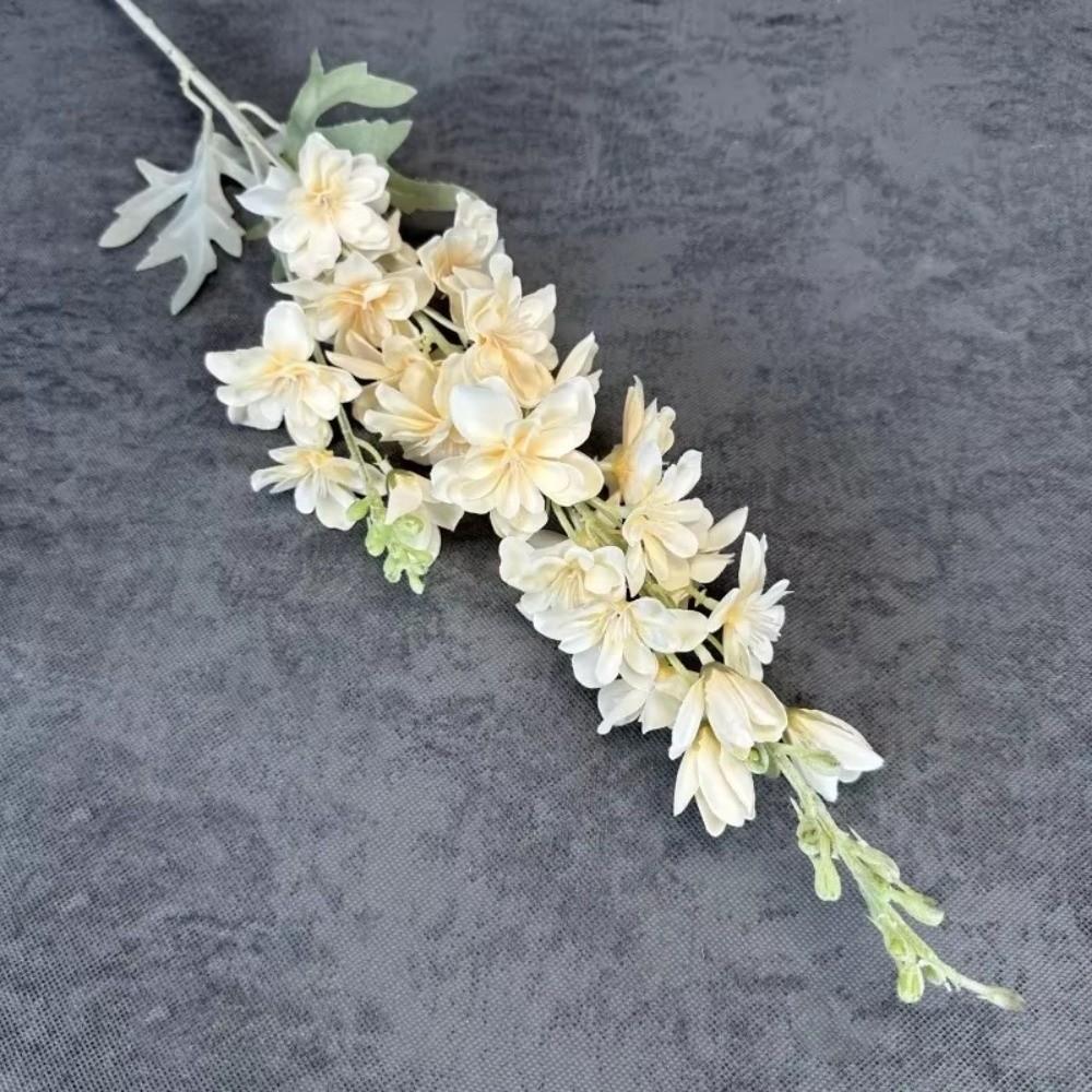 Large Size Artificial Flocked Delphinium Silk Fake Flowers Arrangement Wedding Decor