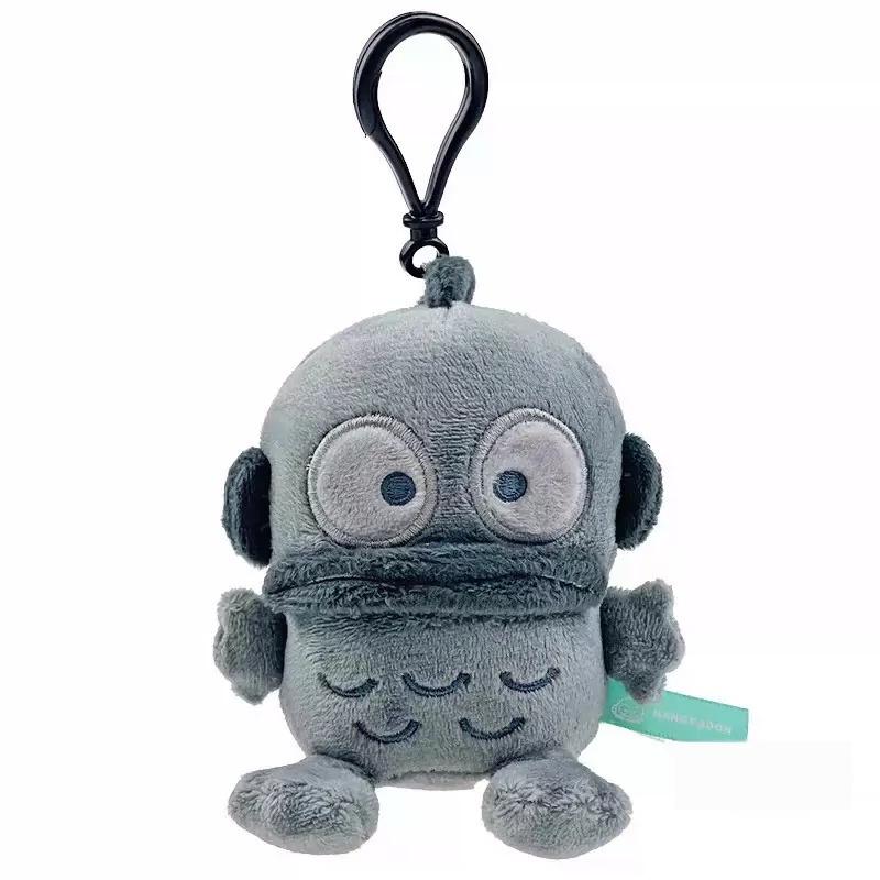 Cute Anime Figurine Kuromi Ugly Fish Full Black Dark Gray Carbon Black Series Plush Keychain Pendant Plaything Bag Present For Girls