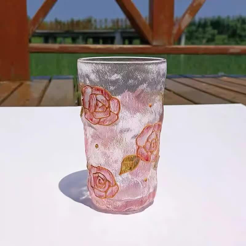 Artisan Hand-Painted Gradient Crystal Glass Water Cup