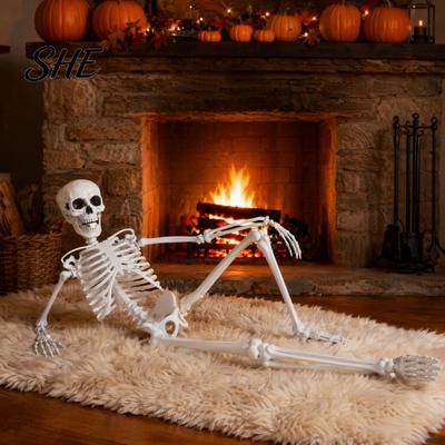 Poseable Halloween Prop 3ft Life Size Skeleton, Full Body Posable Plastic Skeleton Prop, Realistic Figurine for Human Bones Model Yard Patio