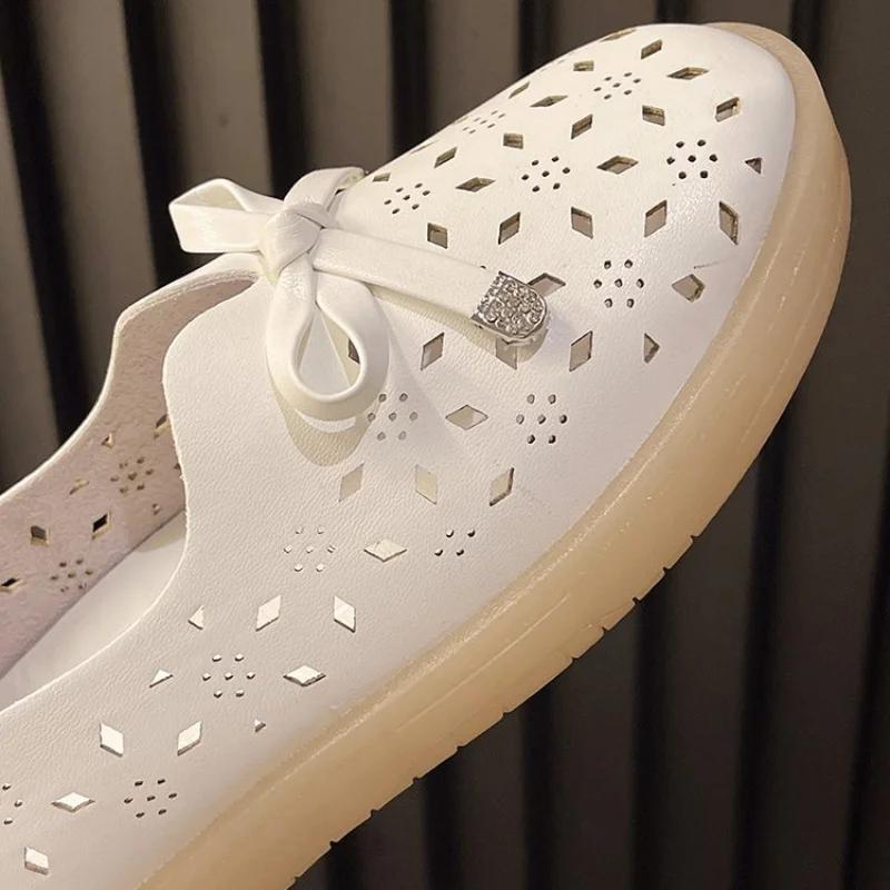 Fashion 2024 Summer New Style Fashionable and Comfortable Loafers Hollow Sandals Flat Bottom Women Work Shoes Casual Platform Shoes
