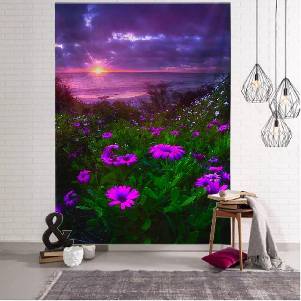 Природный пейзаж Лесной ручей Фоновый гобелен Украшение стены дома Гобелен Спальня — фото 6