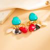 Light Luxury High-end Retro Ethnic Style Colorful Acrylic Pendant Stud Earrings Baroque Special-shaped Pearl Earrings Women