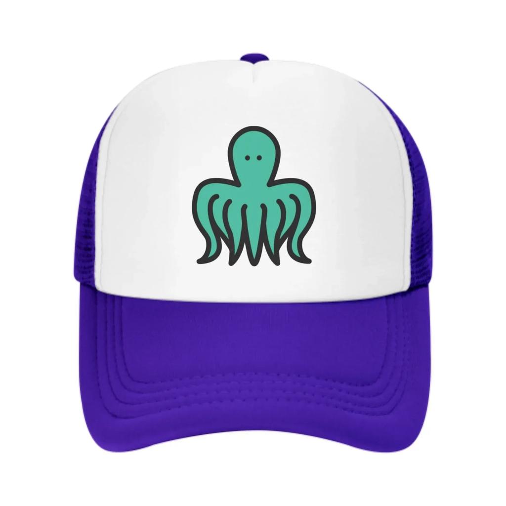Cartoon Octopus Mesh Trucker Hats for Unisex Women Adjustable Casual Fashion Baseball Caps for Outdoor Activities