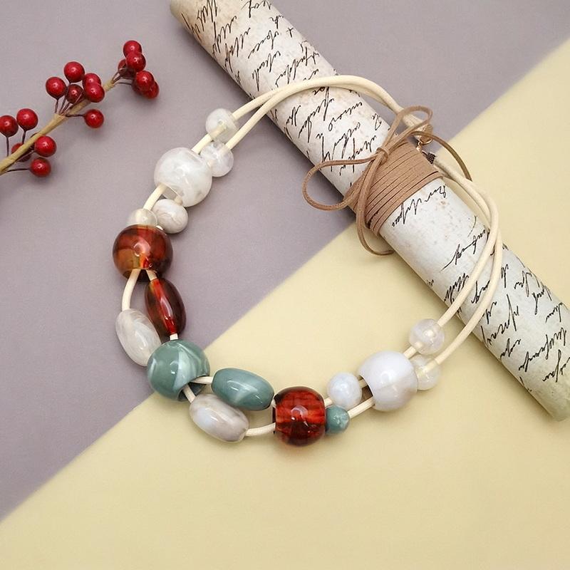 

Двухслойное преувеличенное ожерелье, бисерный воротник, креативные аксессуары