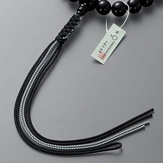 Buddhist Altar Shop Takita Shoten Buddhist Prayer Beads, Jodo Shinshu Formal Prayer Beads [Men's], Black Onyx, 22 Beads, Silk Tassel, Kyoto Prayer