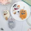 Cute Cat Bib Plush Doll Keychain Girly Bag Charm Cartoon Pendant Toy