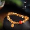 Natural Brazilian Citrine Bracelet for Women, Designer Style with Red Agate Pendant, Simple Design diy Women's yellow citrine bracelet
