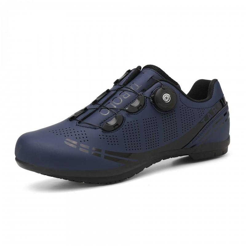 Unisex buty rowerowe z obrotowym pokrętłem, niskie, skórzana cholewka, kompatybilne z systemem zatrzaskowym do rowerów MTB i szosowych