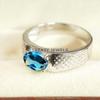 London Blue Topaz Oval Gemstone With 925 Sterling Silver Ring For Men's #B221 JL375675959026