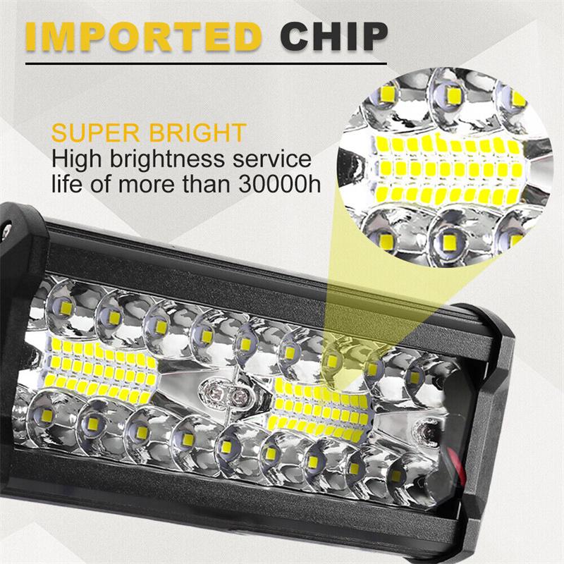 2Pcs 7'' Led Work Light Bar 800W Spot Flood Beams Combo For Car Tractor Boat Offroad Truck Suv Atv Car Repairing Lights