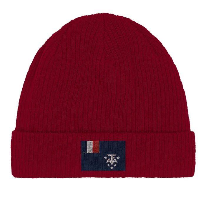 Bonnet Drapeau Antarctique française en Rouge